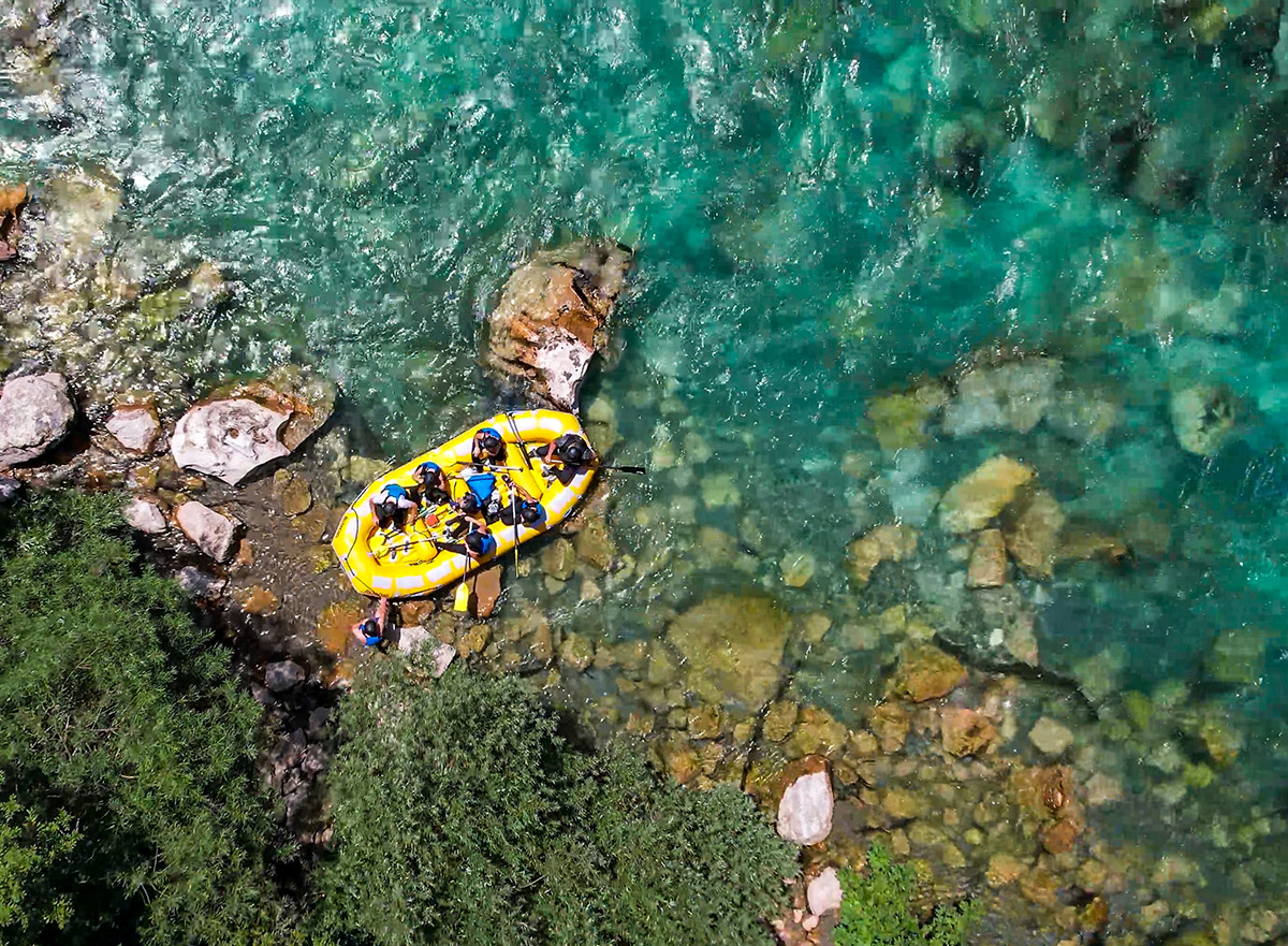 boat on tara from air view